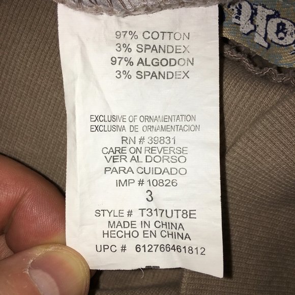 Jolt Maternity Juniors 3 Tan Cotton Blend Pull On Flat Front Flared Leg Khakis - Picture 8 of 11